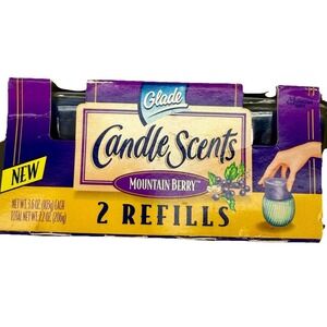 Vintage Glade Candle Scents Mountain Berry Candle 2 Refills Purple Rare NEW